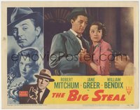 6t0670 BIG STEAL LC #3 1949 best close up of Robert Mitchum & Jane Greer held at gunpoint!