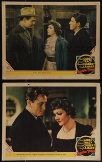 6t0957 BOOM TOWN 2 LCs 1940 great images of Claudette Colbert, Clark Gable & Spencer Tracy!