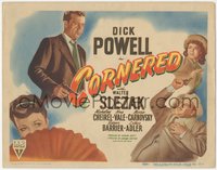 6t0578 CORNERED TC 1946 great art of the NEW rougher & tougher Dick Powell with gun!