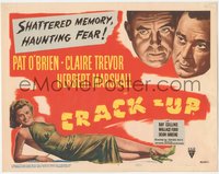 6t0579 CRACK-UP TC 1946 Pat O'Brien, sexiest Claire Trevor, Herbert Marshall, shattered memory!