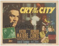 6t0581 CRY OF THE CITY TC 1948 Siodmak film noir, Victor Mature, Richard Conte & Shelley Winters!