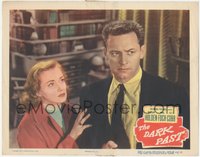 6t0690 DARK PAST LC 1949 great close up of criminal William Holden & worried Nina Foch, film noir!