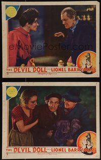 6t0958 DEVIL DOLL 2 LCs 1936 Tod Browning directed, Lionel Barrymore will track them down, rare!