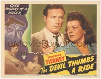 6t0697 DEVIL THUMBS A RIDE LC #2 1947 great close up of crazed Lawrence Tierney & scared Nan Leslie!