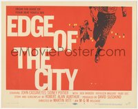 6t0585 EDGE OF THE CITY TC 1957 cool Saul Bass design, you'll watch it from the edge of your seat!