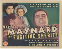 6t0593 FUGITIVE SHERIFF TC 1936 Ken Maynard, a stampede of six-shooter surprises, ultra rare!