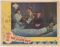 6t0712 GLASS KEY LC 1942 Brian Donlevy & Veronica Lake visit wounded Alan Ladd in hospital!