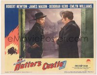 6t0720 HATTER'S CASTLE LC #1 1948 close up of young James Mason glaring at Robert Newton, rare!