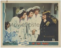 6t0733 IN THE NAVY LC 1941 close up of the Andrews Sisters with Lou Costello in admiral's uniform!
