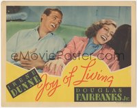 6t0743 JOY OF LIVING LC 1938 great c/u of Irene Dunne & Douglas Fairbanks Jr. laughing, ultra rare!