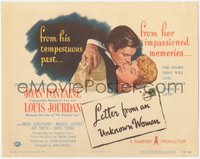 6t0611 LETTER FROM AN UNKNOWN WOMAN TC 1948 romantic close up of Joan Fontaine & Louis Jourdan!