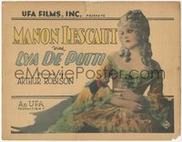 6t0613 MANON LESCAUT TC 1926 beautiful Lya De Putti seduces French nobleman, ultra rare!