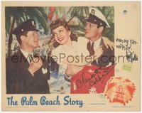 6t0012 PALM BEACH STORY signed LC 1942 by Joel McCrea, Claudette Colbert AND Rudy Vallee!