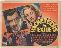 6t0623 RACKETEERS IN EXILE TC 1937 Evelyn Venable muscled on mobster George Bancroft's heart, rare!