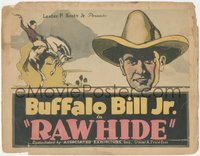 6t0626 RAWHIDE TC 1926 great art of cowboy Jay Wilsey as Buffalo Bill Jr c/u & on horse, ultra rare!