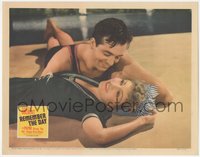 6t0779 REMEMBER THE DAY LC 1941 romantic c/u of Claudette Colbert & John Payne in swimsuits, rare!