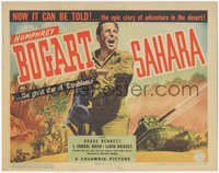 6t0632 SAHARA TC 1943 cool art of World War II soldier Humphrey Bogart running with gun, rare!