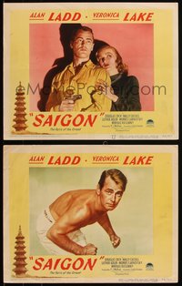 6t0968 SAIGON 2 LCs 1948 great images of sexy Veronica Lake & Alan Ladd in Vietnam!