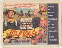 6t0636 SHE WORE A YELLOW RIBBON TC 1949 art of John Wayne & Joanne Dru, John Ford western classic!