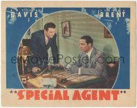 6t0797 SPECIAL AGENT LC 1935 George Brent stares at Ricard Cortez playing solitaire, ultra rare!