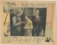 6t0804 TESSIE LC 1925 worried May McAvoy stares at man holding pocket watch, ultra rare!