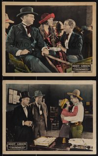 6t0971 TRIMMED 2 LCs 1922 great images of Hoot Gibson & Patsy Ruth Miller, ultra rare!