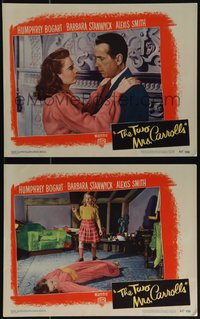 6t0972 TWO MRS. CARROLLS 2 LCs 1947 Humphrey Bogart, Barbara Stanwyck & Smith in love triangle!