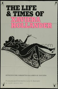 6t1205 LIFE & TIMES OF XAVIERA HOLLANDER 1sh 1974 sexy art of smoking naked Samantha McLaren!