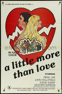 6t1207 LITTLE MORE THAN LOVE 1sh 1980 in a motel room everyone can hear you scream, rare!