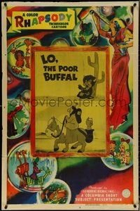 6t1211 LO THE POOR BUFFAL 1sh 1948 Columbia cartoon short, Lo/Buffalo Billingsley, ultra rare!