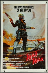 6t1224 MAD MAX 1sh 1980 George Miller post-apocalyptic classic, different art of Mel Gibson!