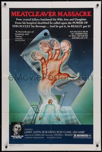 6t1235 MEATCLEAVER MASSACRE 1sh 1976 Christopher Lee, bizarre horror artwork by Barry Phillips!