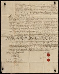 6t0048 1708 DEED 13x16 deed 1708 transfer of property between John Stebbing & Elizabeth Lesten!