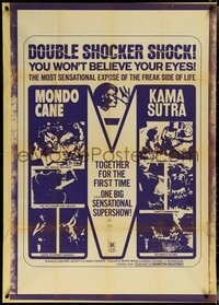 6t1243 MONDO CANE/MONDO CANE 2 1sh 1960s world oddity double-bill, but with Kama Sutra?, ultra rare!