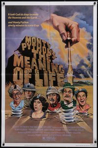 6t1246 MONTY PYTHON'S THE MEANING OF LIFE 1sh 1983 Garland artwork of the screwy Monty Python cast!