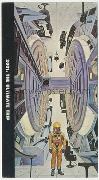 6t1517 2001: A SPACE ODYSSEY Cinerama 6x10 postcard 1970s McCall art of the centrifuge, ultra rare!