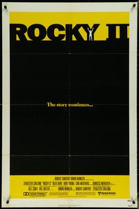 6t1323 ROCKY II 1sh 1979 Carl Weathers, Sylvester Stallone boxing sequel, black box design!