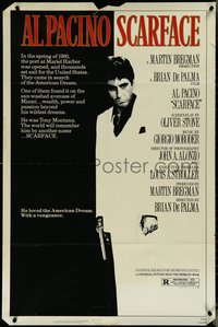 6t1335 SCARFACE 1sh 1983 Al Pacino as Tony Montana, Brian De Palma, Oliver Stone classic!