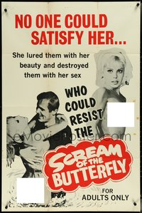 6t1338 SCREAM OF THE BUTTERFLY 1sh 1965 Nelida Lobato, she destroyed them with her sex, ultra rare!