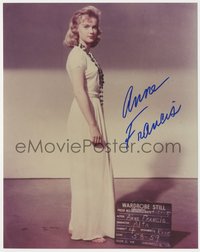 6t0139 ANNE FRANCIS signed color 8x10 REPRO photo 1980s wardrobe test photo from Forbidden Planet!