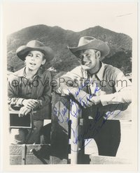 6t0152 CHUCK CONNORS signed black & white 8x10 REPRO photo 1980s in The Rifleman w/ Johnny Crawford!