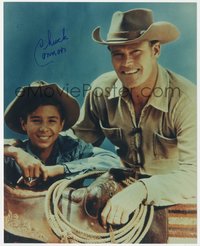 6t0151 CHUCK CONNORS signed color 8x10 REPRO photo 1980s TV's The Rifleman with Johnny Crawford