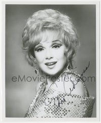 6t0162 EDIE ADAMS signed 8x10 REPRO photo 1980s head & shoulders portrait in cool sequined dress!