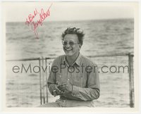6t0169 GEORGE C. SCOTT signed 8x10 REPRO photo 1980s great candid image smoking by the ocean!