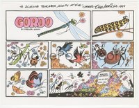 6t0170 GUS ARRIOLA signed color 9x11 REPRO photo 1999 cool Gordo insect comic strip drawn by him!