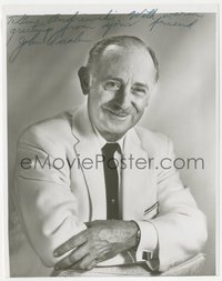 6t0177 JOHN QUALEN signed 8x10 REPRO photo 1970s great portrait in suit & tie with his arms crossed!