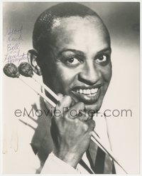 6t0189 LIONEL HAMPTON signed 8x10 REPRO photo 1982 the jazz musician holding xylophone mallets!