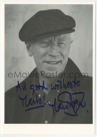 6t0194 MAX VON SYDOW signed 6x8 REPRO photo 1980s the legendary Swedish actor wearing cap!