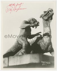 6t0199 RAY HARRYHAUSEN signed 8x10 REPRO photo 1980s great image of his Ymir and Dragon models!