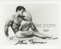 6t0211 STEVE REEVES signed 8x10 REPRO photo 1990s nude portrait showing off his incredible physique!